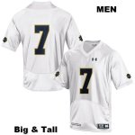 Notre Dame Fighting Irish Men's Derrik Allen #7 White Under Armour No Name Authentic Stitched Big & Tall College NCAA Football Jersey AEN1799UC